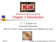 Biomedical Signal processing Chapter 1 Introduction