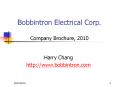 Bobbintron Electrical Corp. Company Brochure, 2010 PowerPoint PPT Presentation