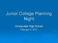 Junior College Planning Night PowerPoint PPT Presentation