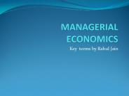 MANAGERIAL ECONOMICS