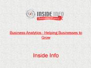 Business Analytics - Helping Businesses to Grow