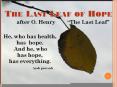 The Last Leaf of Hope PowerPoint PPT Presentation