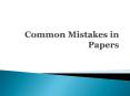 Common Mistakes in Papers PowerPoint PPT Presentation