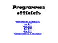 Programmes officiels PowerPoint PPT Presentation