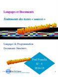 Langages et Documents  Traitements des textes  PowerPoint PPT Presentation