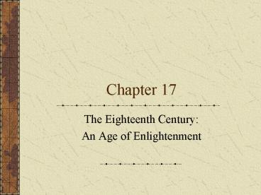 The Eighteenth Century: