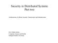 Security in Distributed Systems Part two PowerPoint PPT Presentation