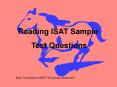 Reading ISAT Sample PowerPoint PPT Presentation
