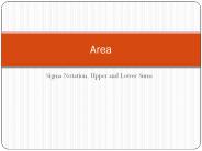 Sigma Notation, Upper and Lower Sums