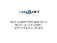 MOST COMMON MISCONCEPTIONS ABOUT .NET APPLICATION DEVELOPMENT DEBUNKED