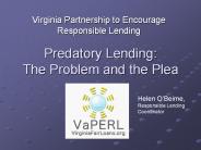 Predatory Lending: The Problem and the Plea