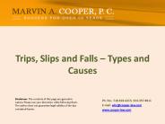 Trips, Slips and Falls – Types and Causes