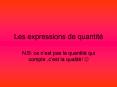Les expressions de quantit PowerPoint PPT Presentation
