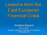 Lessons from the East European Financial Crisis