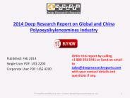 Polyoxyalkyleneamines Industry Analysis for Global and China