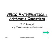 VEDIC MATHEMATICS : Arithmetic Operations PowerPoint PPT Presentation