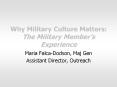 Why Military Culture Matters: The Military Member PowerPoint PPT Presentation