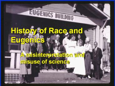 History of Eugenics
