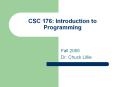 CSC 176: Introduction to Programming PowerPoint PPT Presentation