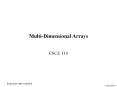 Multi-Dimensional Arrays PowerPoint PPT Presentation