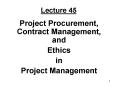 Project Procurement, Contract Management, and PowerPoint PPT Presentation