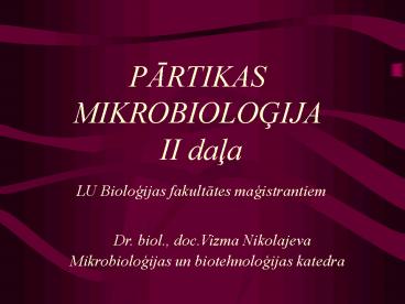 PARTIKAS MIKROBIOLOGIJA