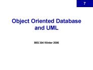 Object Oriented Database and UML