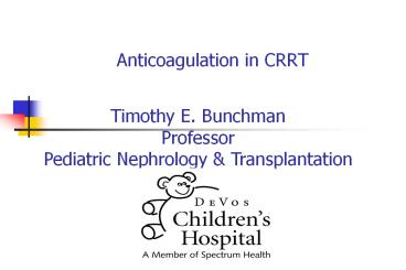 Anticoagulation in CRRT