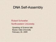 DNA Self-Assembly