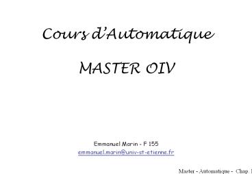 Cours d