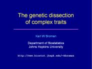 The genetic dissection of complex traits