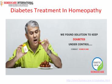 Diabetes Treatment In Homeopathy