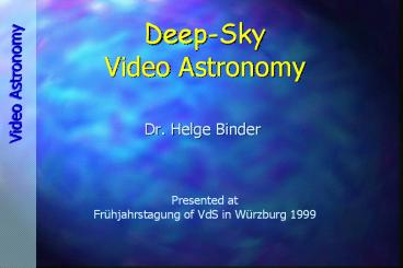 Deep-Sky Video Astronomy