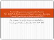 Governance Assessment for Accountable Politics
