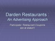 Darden Restaurants : An Advertising Approach