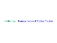 Get Targeted Traffic And Improve Your Pagerank