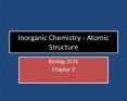 Inorganic Chemistry - Atomic Structure PowerPoint PPT Presentation
