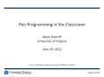 Pair Programming in the Classroom PowerPoint PPT Presentation