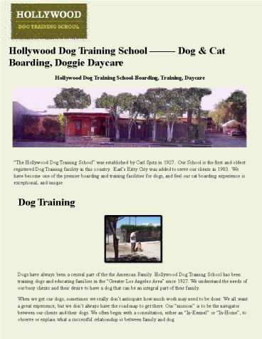 Doggie Daycare and Obedience School