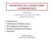 OVERVIEW OF LABORATORY ASTROPHYSICS