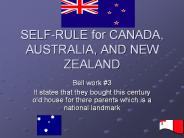 SELF-RULE for CANADA, AUSTRALIA, AND NEW ZEALAND