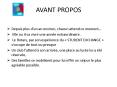 AVANT PROPOS PowerPoint PPT Presentation
