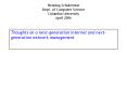 Thoughts on a next-generation Internet and next-generation network management PowerPoint PPT Presentation