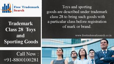 Trademark Class 28 | Toys and Sporting Goods