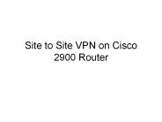 Site to Site VPN on Cisco 2900 Router
