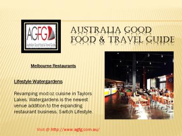 AGFG: Best Restaurants Melbourne in Australia