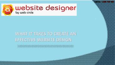 What It Takes To Create an Effective Website Design