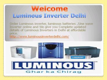 Luminous Inverter Delhi