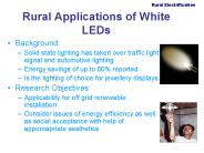 Rural Applications of White LEDs
