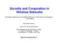 Security and Cooperation in Wireless Networks PowerPoint PPT Presentation
